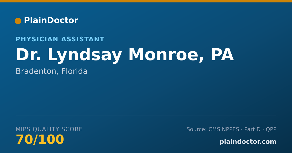 Shareable card for Lyndsay Monroe, PA - Physician Assistant, Bradenton, FL