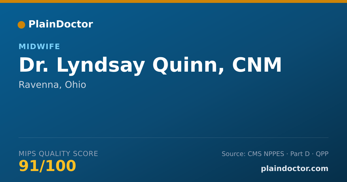 Shareable card for Lyndsay Quinn, CNM - Midwife, Ravenna, OH