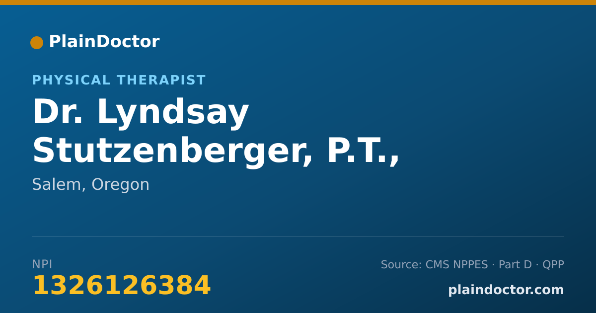 Shareable card for Lyndsay Stutzenberger, P.T., D.P.T. - Physical Therapist, Salem, OR