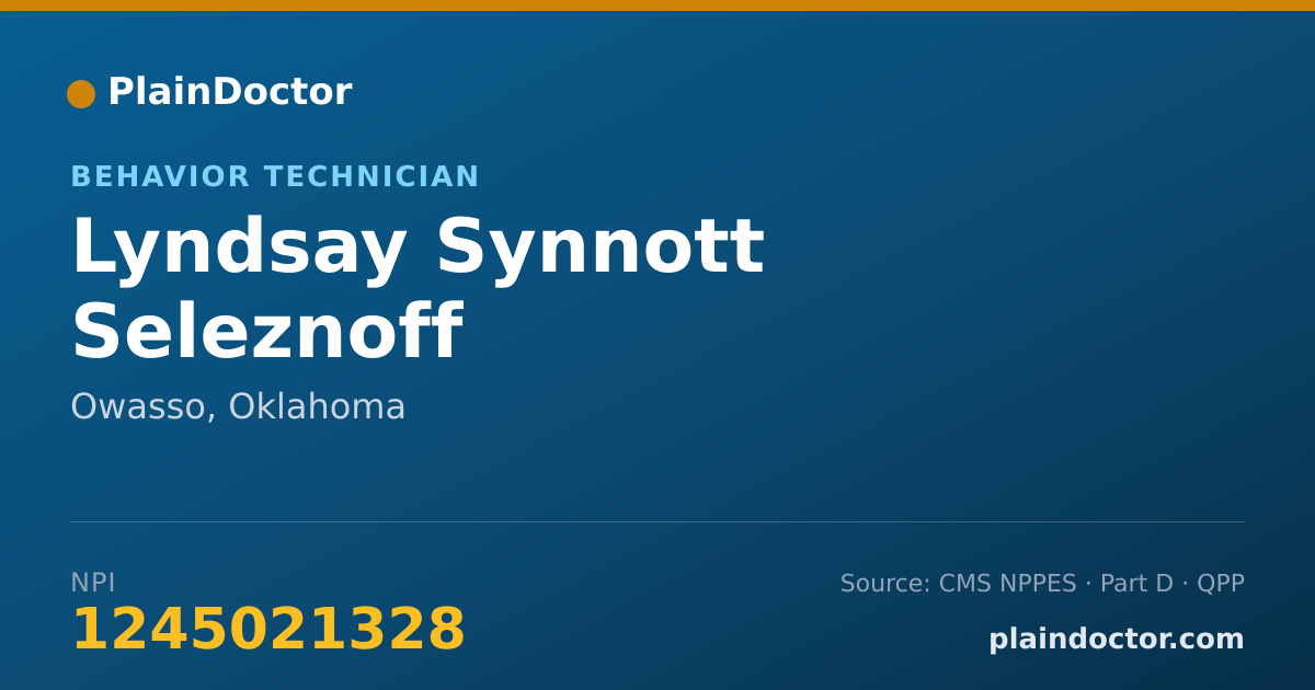 Shareable card for Lyndsay Synnott Seleznoff - Behavior Technician, Owasso, OK