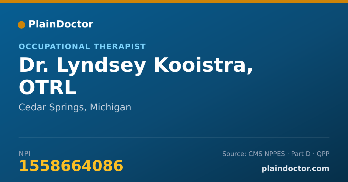 Shareable card for Lyndsey Kooistra, OTRL - Occupational Therapist, Cedar Springs, MI