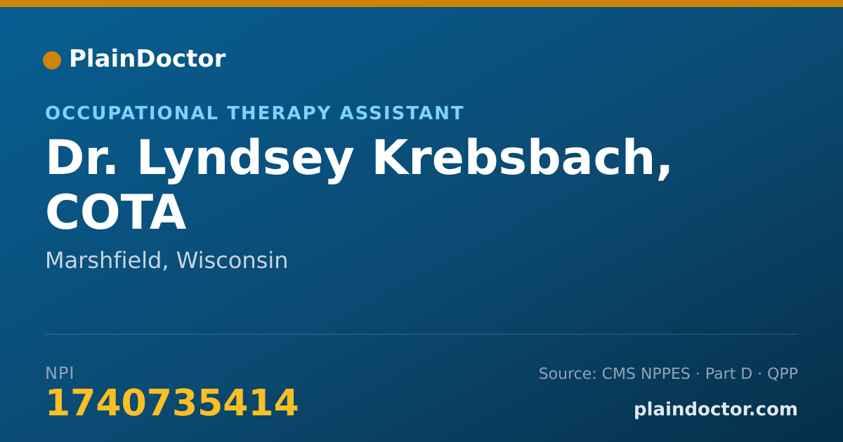 Shareable card for Lyndsey Krebsbach, COTA - Occupational Therapy Assistant, Marshfield, WI