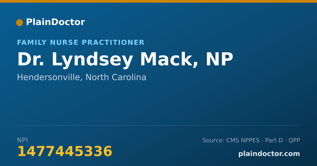 Shareable card for Lyndsey Mack, NP - Family Nurse Practitioner, Hendersonville, NC
