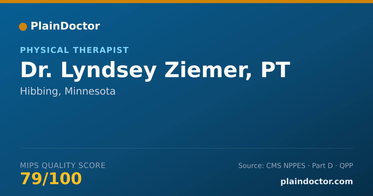 Shareable card for Lyndsey Ziemer, PT - Physical Therapist, Hibbing, MN