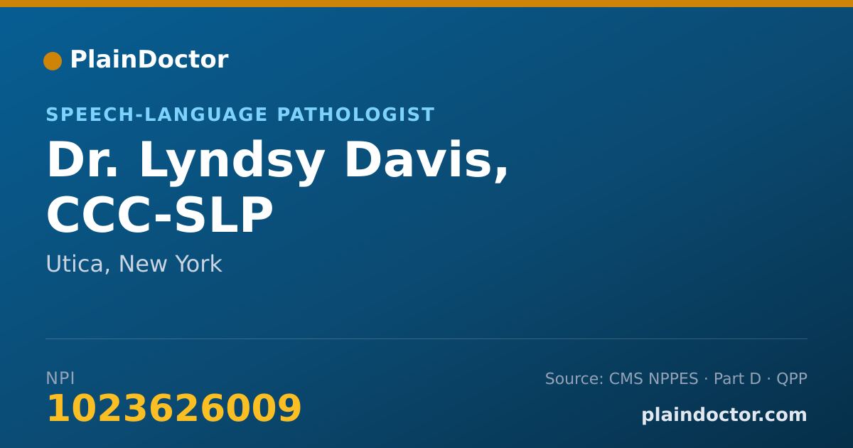 Shareable card for Lyndsy Davis, CCC-SLP - Speech-Language Pathologist, Utica, NY