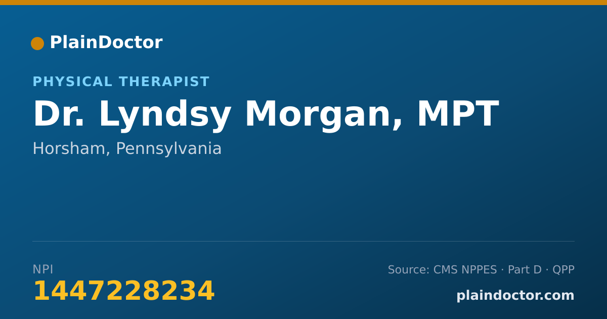 Shareable card for Lyndsy Morgan, MPT - Physical Therapist, Horsham, PA
