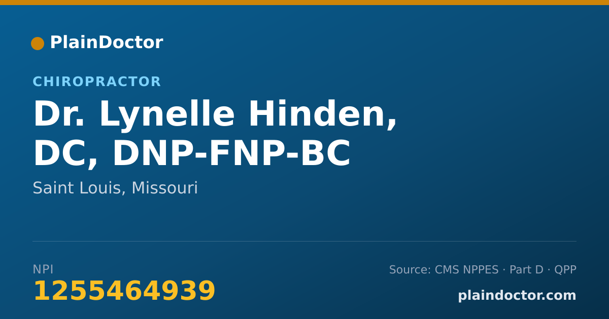 Shareable card for Lynelle Hinden, DC, DNP-FNP-BC - Chiropractor, Saint Louis, MO