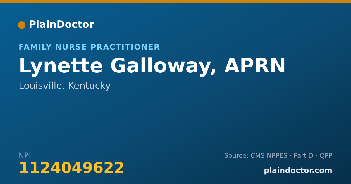 Shareable card for Lynette Galloway, APRN - Family Nurse Practitioner, Louisville, KY
