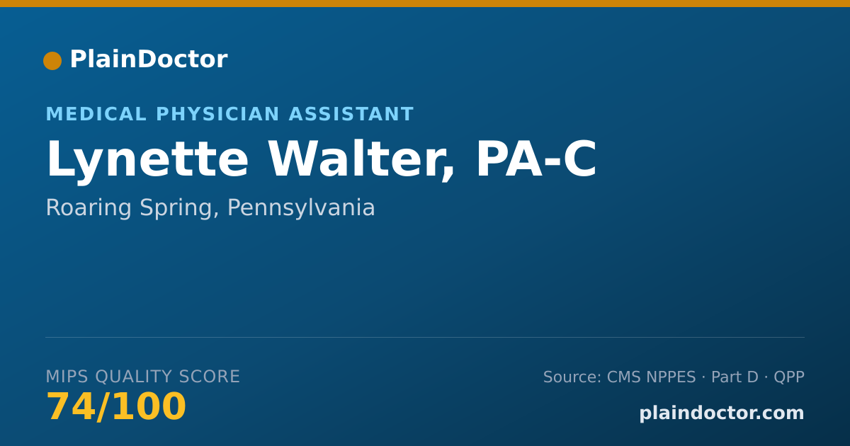 Shareable card for Lynette Walter, PA-C - Medical Physician Assistant, Roaring Spring, PA