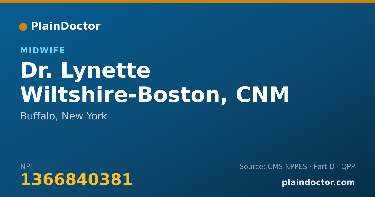 Shareable card for Lynette Wiltshire-Boston, CNM - Midwife, Buffalo, NY