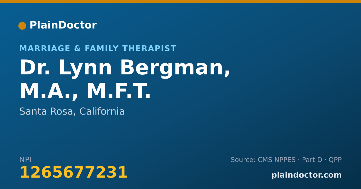 Shareable card for Lynn Bergman, M.A., M.F.T. - Marriage & Family Therapist, Santa Rosa, CA