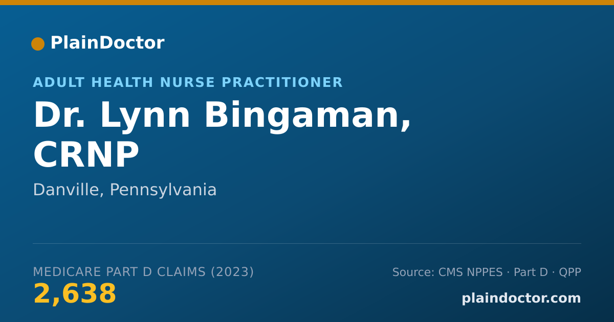 Shareable card for Lynn Bingaman, CRNP - Adult Health Nurse Practitioner, Danville, PA