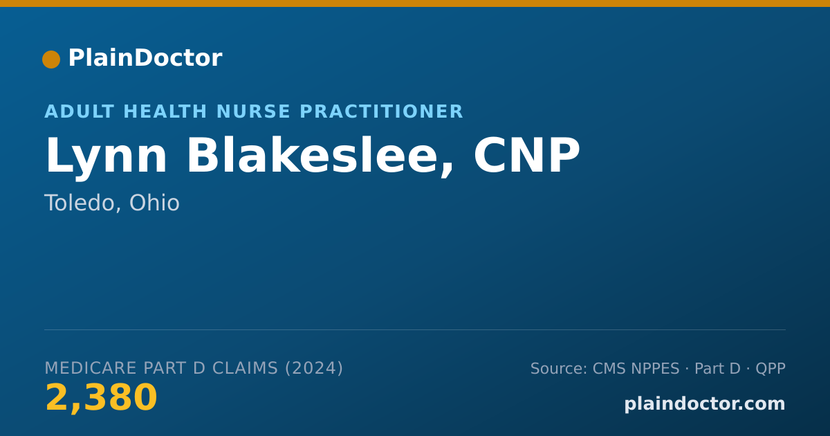 Shareable card for Lynn Blakeslee, CNP - Adult Health Nurse Practitioner, Toledo, OH