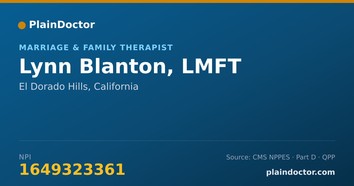 Shareable card for Lynn Blanton, LMFT - Marriage & Family Therapist, El Dorado Hills, CA