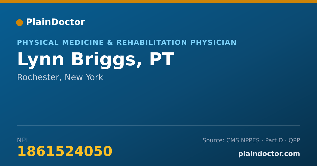 Shareable card for Lynn Briggs, PT - Physical Medicine & Rehabilitation Physician, Rochester, NY