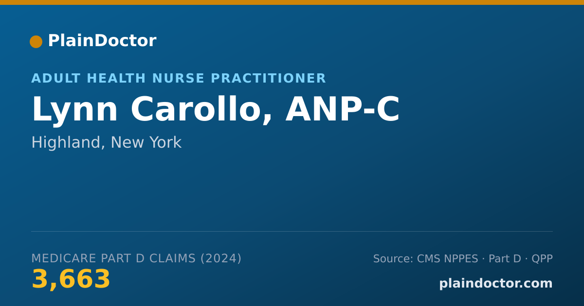 Shareable card for Lynn Carollo, ANP-C - Adult Health Nurse Practitioner, Highland, NY