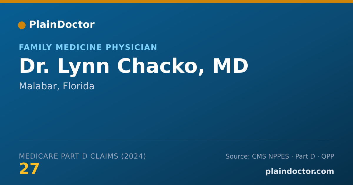 Shareable card for Lynn Chacko, MD - Family Medicine Physician, Malabar, FL