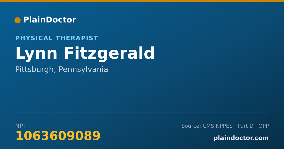 Shareable card for Lynn Fitzgerald - Physical Therapist, Pittsburgh, PA