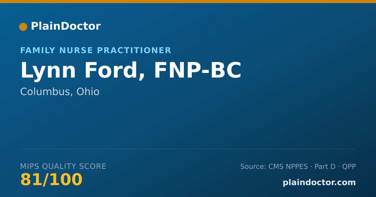 Shareable card for Lynn Ford, FNP-BC - Registered Nurse First Assistant, Columbus, OH