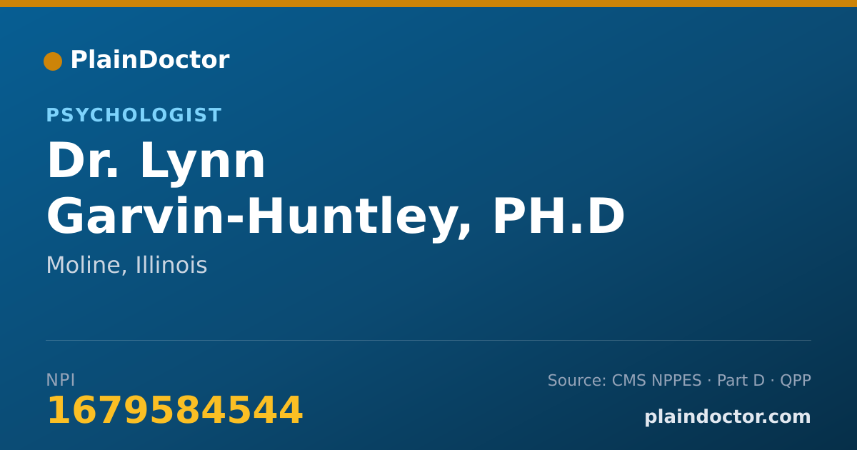 Shareable card for Lynn Garvin-Huntley, PH.D - Psychologist, Moline, IL