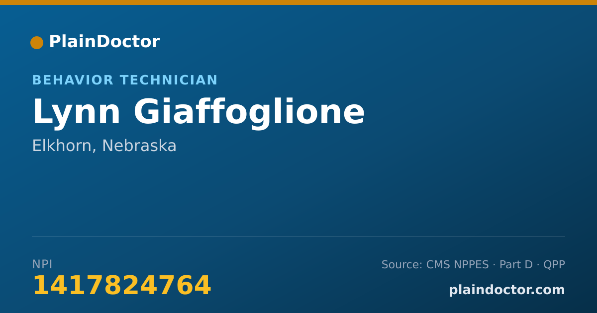 Shareable card for Lynn Giaffoglione - Behavior Technician, Elkhorn, NE