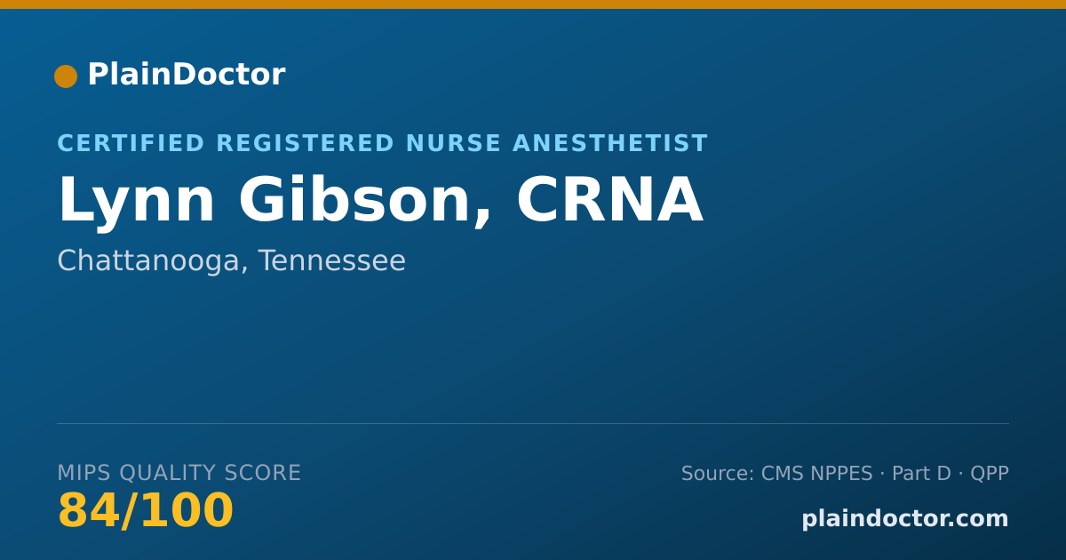 Shareable card for Lynn Gibson, CRNA - Certified Registered Nurse Anesthetist, Chattanooga, TN