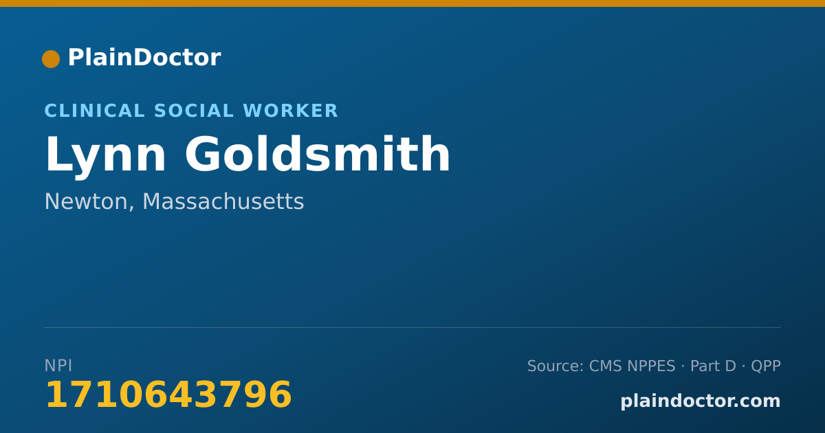 Shareable card for Lynn Goldsmith - Clinical Social Worker, Newton, MA