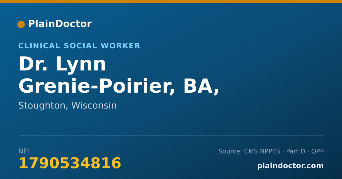 Shareable card for Lynn Grenie-Poirier, BA, MSW - Clinical Social Worker, Stoughton, WI