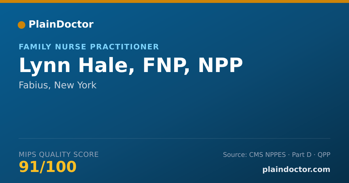 Shareable card for Lynn Hale, FNP, NPP - Family Nurse Practitioner, Fabius, NY
