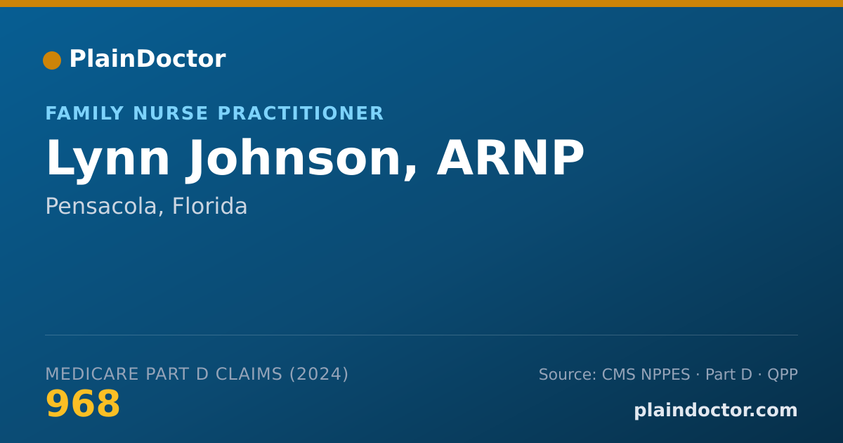 Shareable card for Lynn Johnson, ARNP - Nurse Practitioner, Pensacola, FL