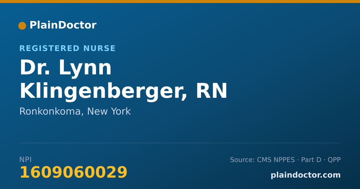 Shareable card for Lynn Klingenberger, RN - Registered Nurse, Ronkonkoma, NY