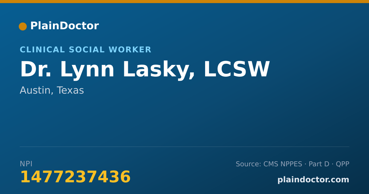 Shareable card for Lynn Lasky, LCSW - Clinical Social Worker, Austin, TX
