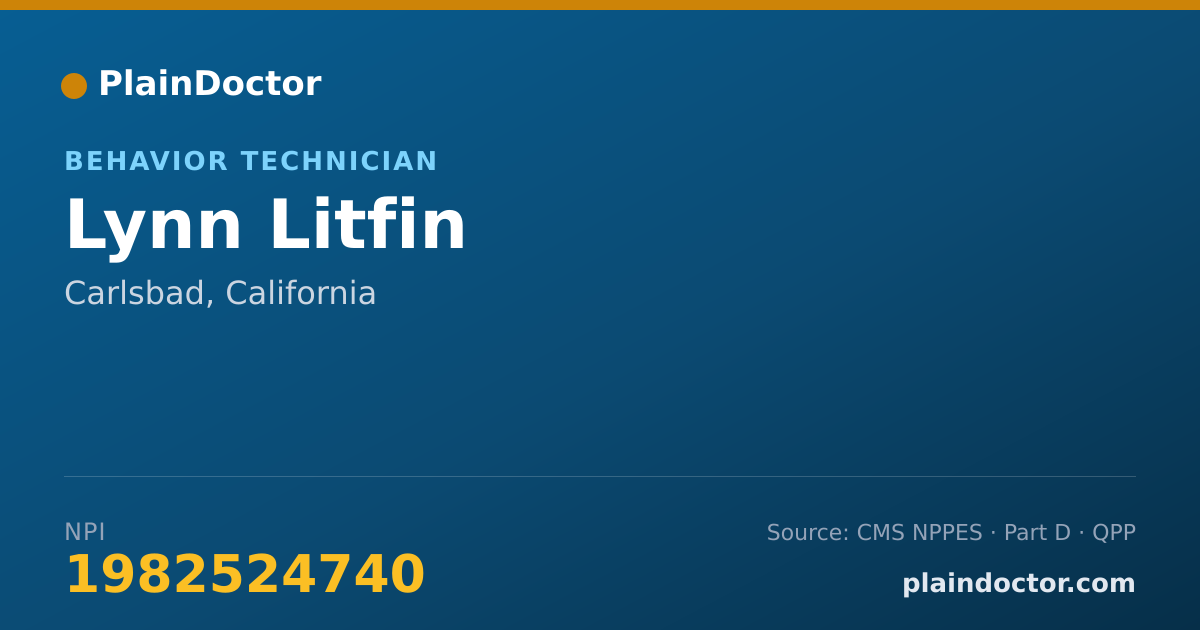 Shareable card for Lynn Litfin - Behavior Technician, Carlsbad, CA