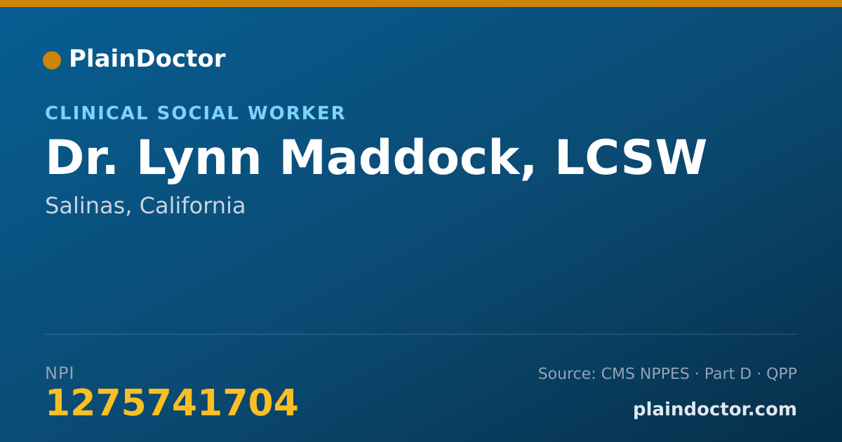 Shareable card for Lynn Maddock, LCSW - Clinical Social Worker, Salinas, CA
