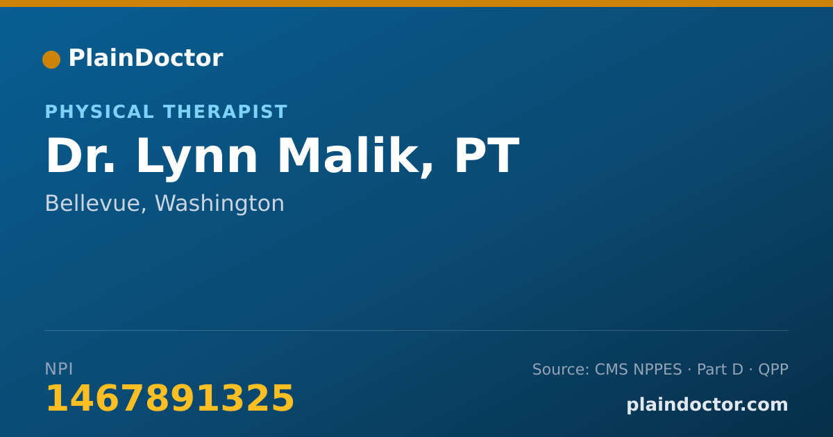 Shareable card for Lynn Malik, PT - Physical Therapist, Bellevue, WA