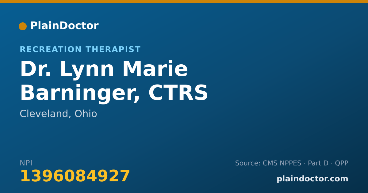 Shareable card for Lynn Marie Barninger, CTRS - Recreation Therapist, Cleveland, OH
