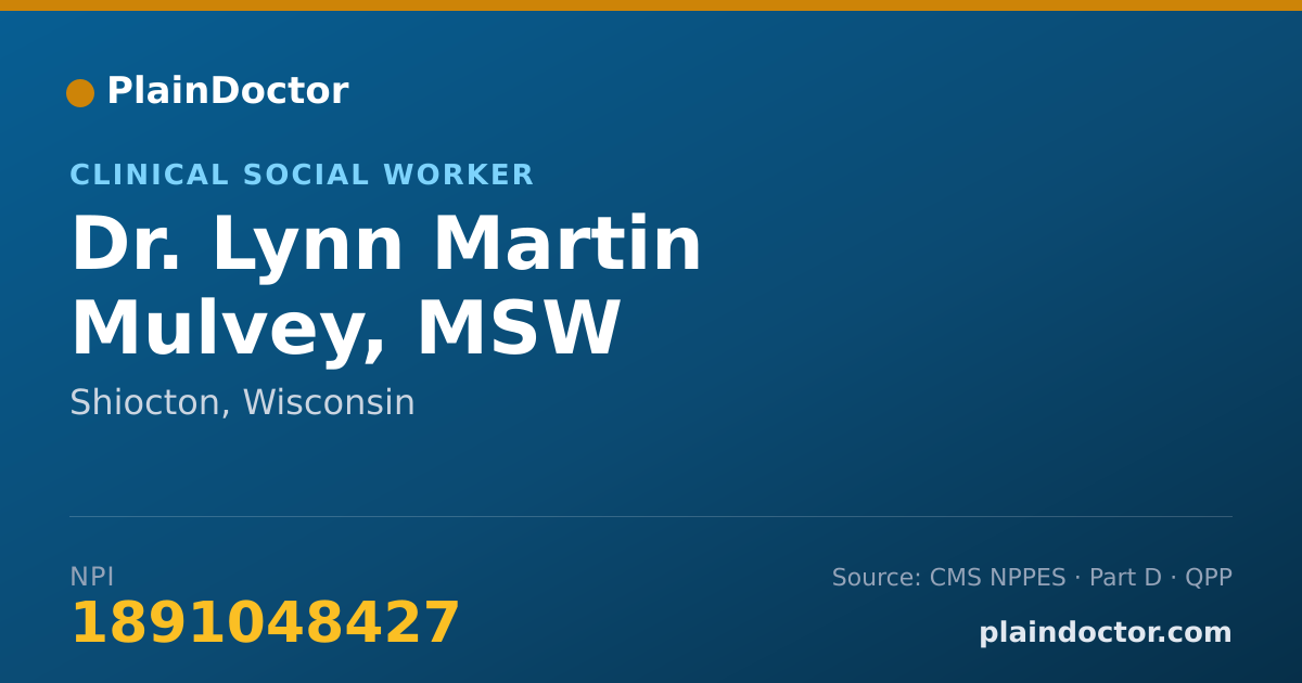 Shareable card for Lynn Martin Mulvey, MSW - Clinical Social Worker, Shiocton, WI