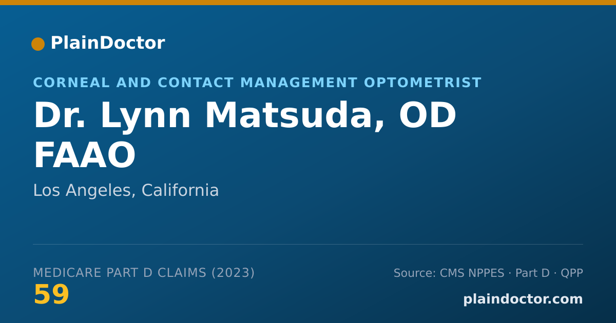 Shareable card for Lynn Matsuda, OD FAAO - Corneal and Contact Management Optometrist, Los Angeles, CA