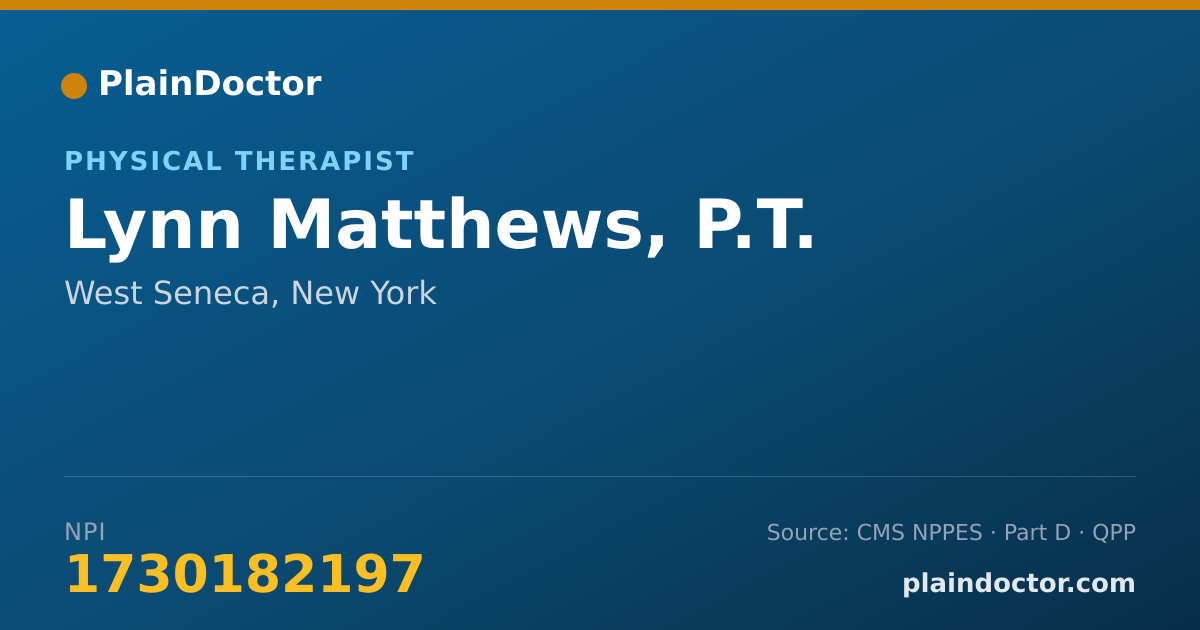 Shareable card for Lynn Matthews, P.T. - Physical Therapist, West Seneca, NY