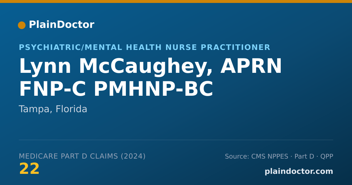 Shareable card for Lynn McCaughey, APRN FNP-C PMHNP-BC - Nurse Practitioner, Tampa, FL