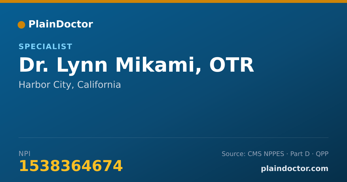 Shareable card for Lynn Mikami, OTR - Specialist, Harbor City, CA