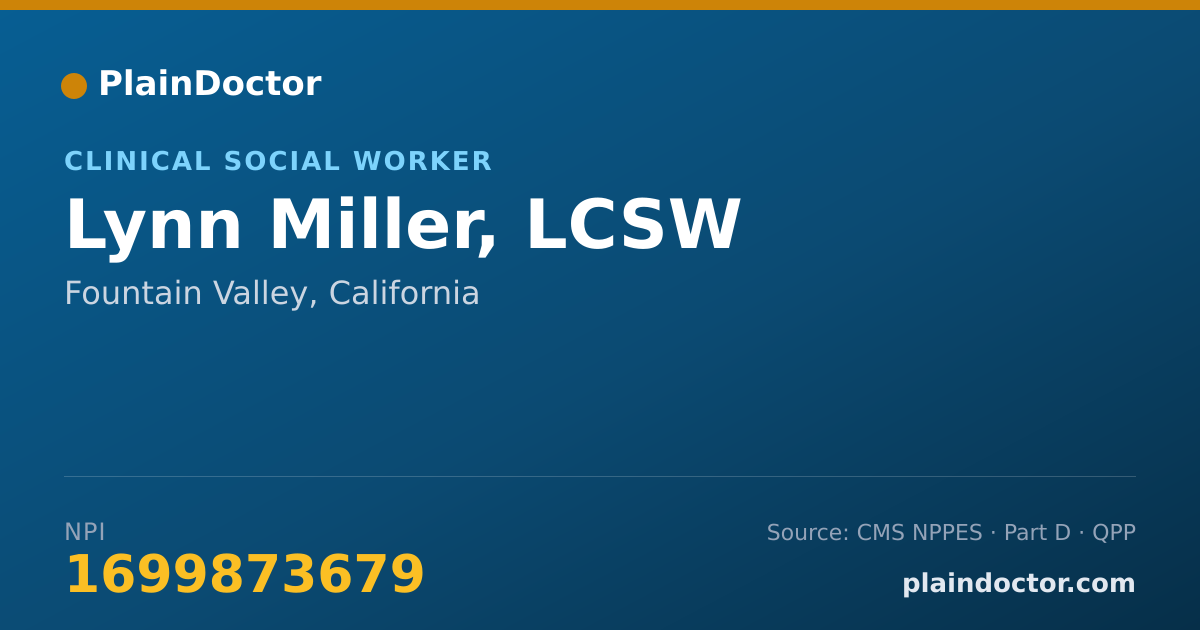 Shareable card for Lynn Miller, LCSW - Clinical Social Worker, Fountain Valley, CA