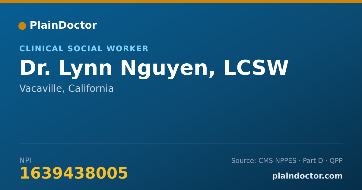 Shareable card for Lynn Nguyen, LCSW - Clinical Social Worker, Vacaville, CA