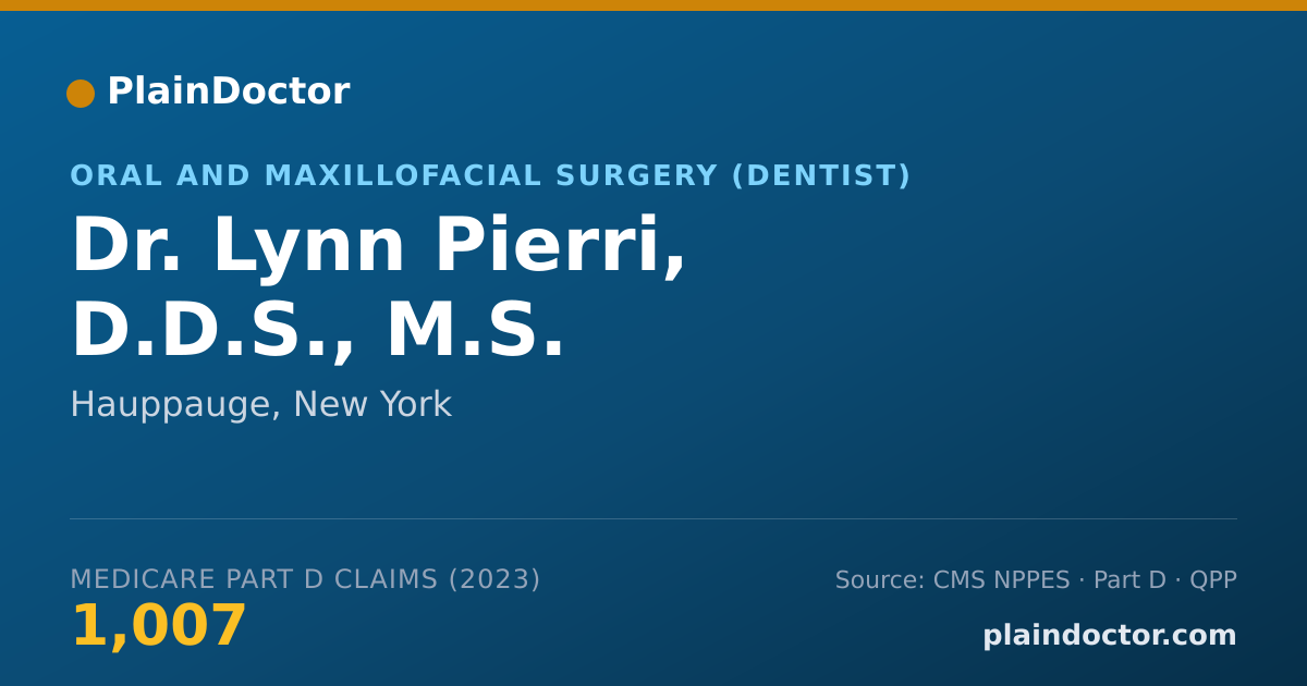 Shareable card for Lynn Pierri, D.D.S., M.S. - Oral and Maxillofacial Surgery (Dentist), Hauppauge, NY