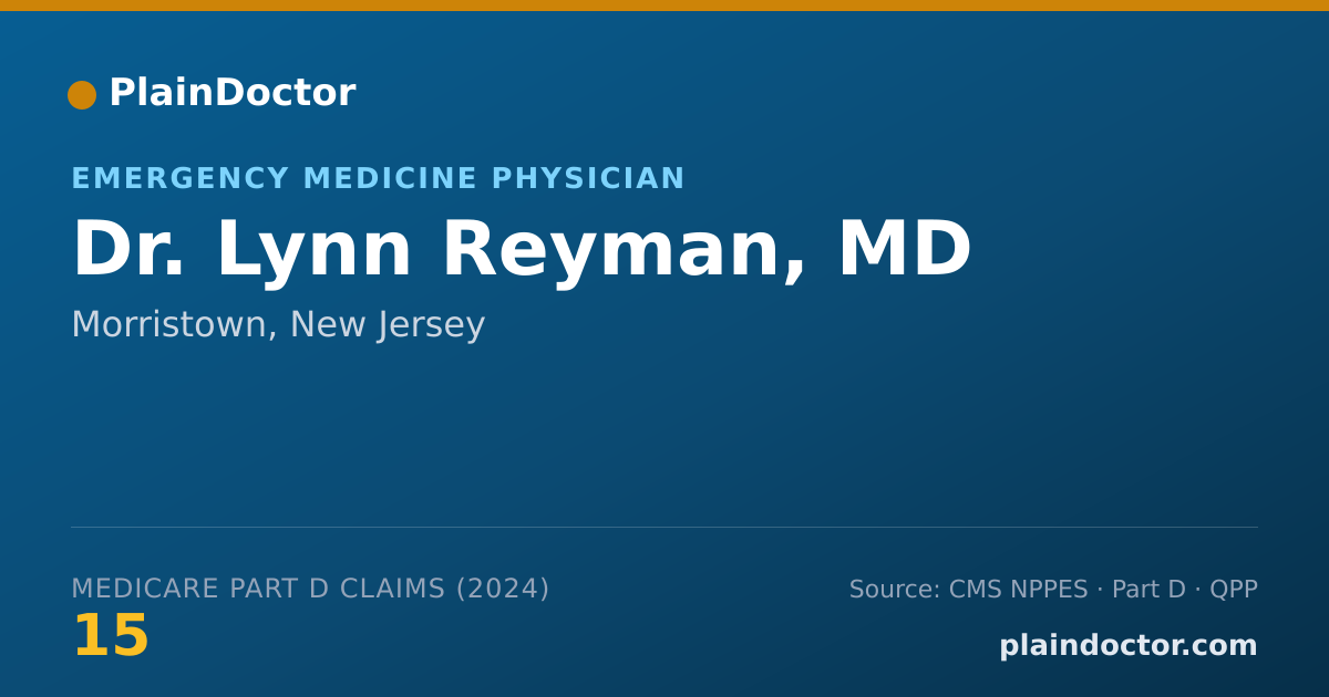 Shareable card for Lynn Reyman, MD - Emergency Medicine Physician, Morristown, NJ