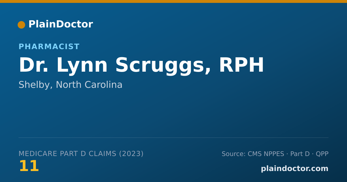 Shareable card for Lynn Scruggs, RPH - Pharmacist, Shelby, NC
