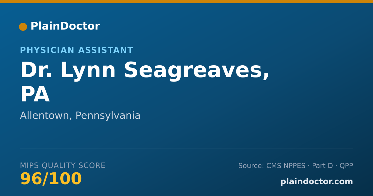 Shareable card for Lynn Seagreaves, PA - Physician Assistant, Allentown, PA