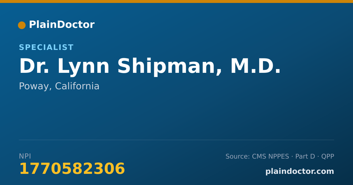 Shareable card for Lynn Shipman, M.D. - Specialist, Poway, CA