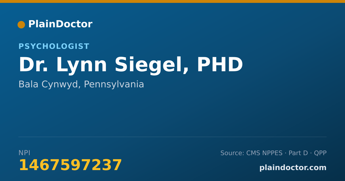 Shareable card for Lynn Siegel, PHD - Psychologist, Bala Cynwyd, PA