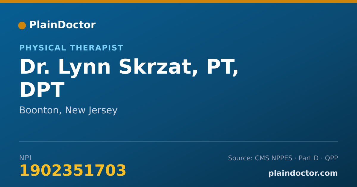 Shareable card for Lynn Skrzat, PT, DPT - Physical Therapist, Boonton, NJ